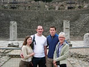 Mike, Sarah, Nick and Jo at Lyon Roman Ruins.JPG